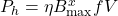 Rendered by QuickLaTeX.com  P_h = \eta  B_{\text{max}}^{x}  f  V