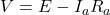 Rendered by QuickLaTeX.com  V = E - I_a R_a