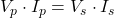 Rendered by QuickLaTeX.com  V_p \cdot I_p = V_s \cdot I_s