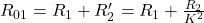 Rendered by QuickLaTeX.com R_{01} = R_1 + R_2' = R_1 + \frac{R_2}{K^2}
