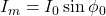 Rendered by QuickLaTeX.com I_m=I_0\sin{\phi_0}