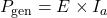 Rendered by QuickLaTeX.com P_{\text{gen}} = E \times I_a