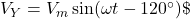 Rendered by QuickLaTeX.com V_Y= V_m \sin(\omega t - 120^\circ) \