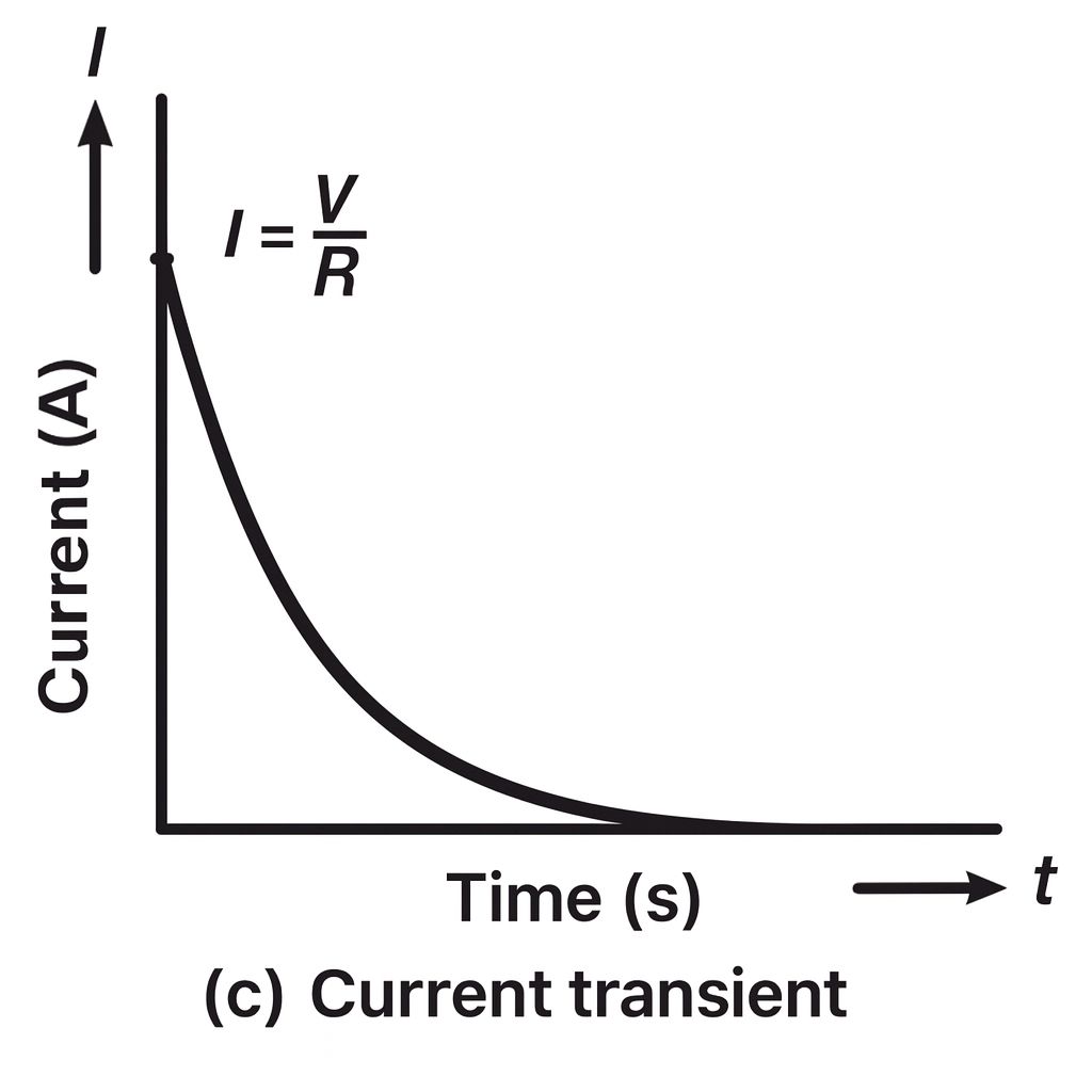 decay curve  of current transient for charging