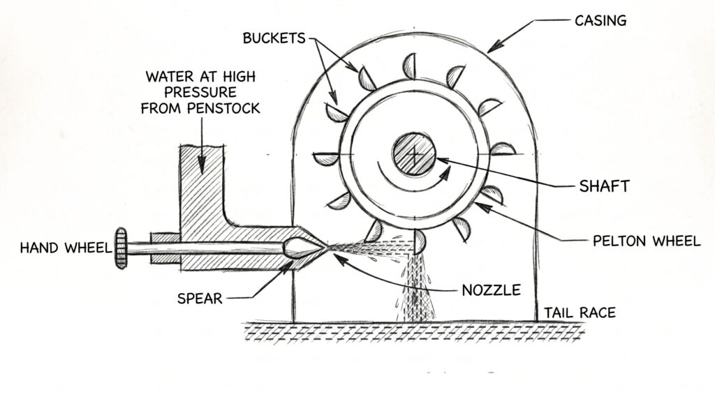 Pelton Turbine Diagram